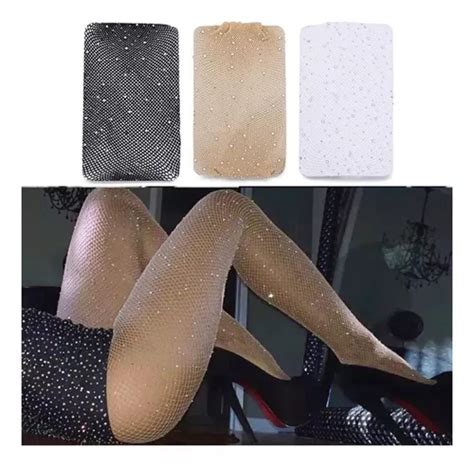 Meia Cal A Arrast O Nude Preto Branco Pele Strass Brilho Parcelamento