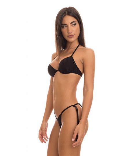 Bikini Minibikini Pistacchio Black Elegance Top Underwire Slip Brazilian