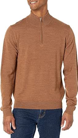 Amazon Goodthreads Men S Lightweight Merino Wool Quarter Zip