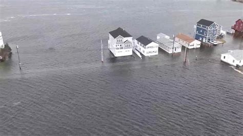 Aerial Video Shows Parts Of Hampton Beach Flooded From High Tide