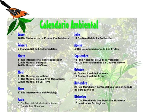 Calendario Ambiental Cienciasede