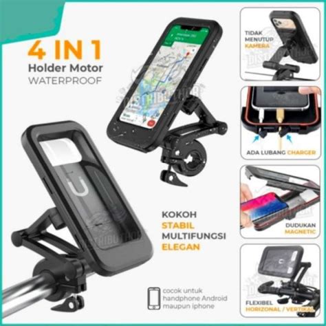 Jual Phone Holder Motor Waterproof Tempat Dudukan Hp Di Stang Sepeda Hm