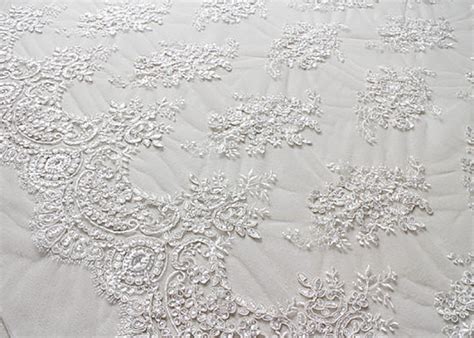 Luxury Ivory Embroidery Cord Sequin Lace Fabric French Bridal Sequin