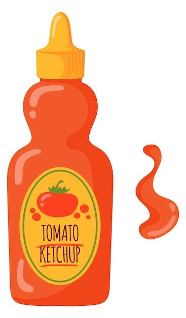 Bouteille De Ketchup Aux Tomates Ic Ne De Sauce Rouge De Dessin Anim