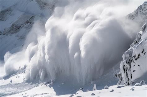 Premium Ai Image Avalanche Of Snow And Ice Crashing Down Mountainside