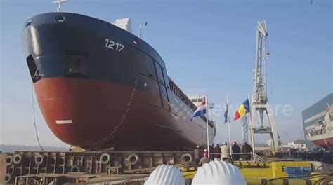 Amazing Ship Launching Ceremony At Damen Shipyard In Galati Romania Buy Sell Or Upload Video