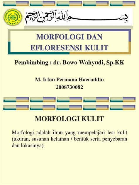 Morfologi Dan Efloresensi Kulit Pdf