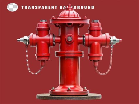 Premium PSD Red Fire Hydrant On Transparent Background 3d Rendering