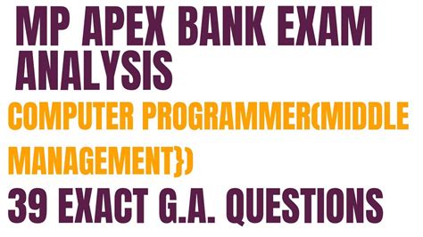 Apex Bank Exam Analysis All G A Question Computer Programer Middle