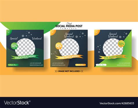 Food Social Media Post Template Design Royalty Free Vector