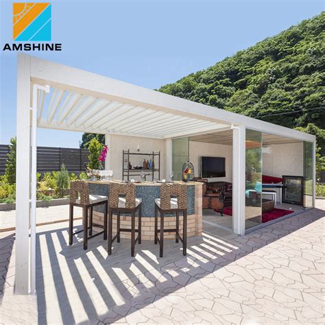 Modern Bioclimatic Garden Shed Waterproof Aluminum Louvered Pergola