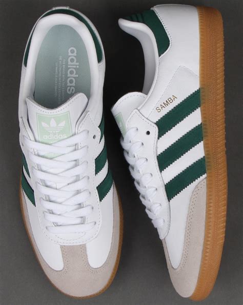 Adidas Samba Og Trainers Whitevapour Green 80s Casual Classics