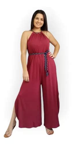 Macacão De Malha Soltinho - Macacão Soltinho Larguinho Malha Bolso Básico Feminino Liso ...