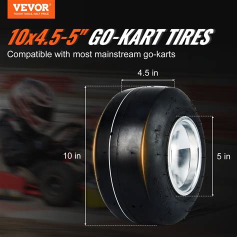 Vevor Go Kart Tires And Rims 10x45 5 Go Kart Wheels 2 Pack Front