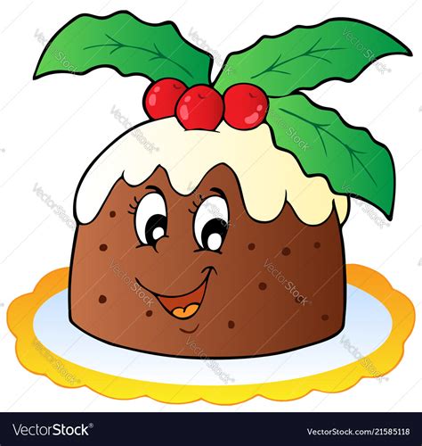 Cartoon christmas pudding Royalty Free Vector Image