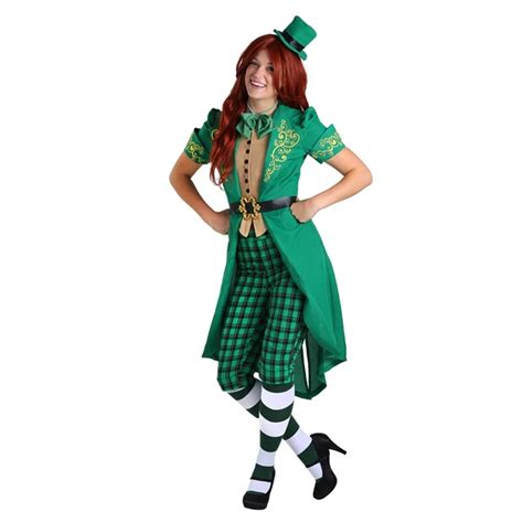 Adult Womens Spirited Chaming Irish Lucky Fairy Leprechaun Costume