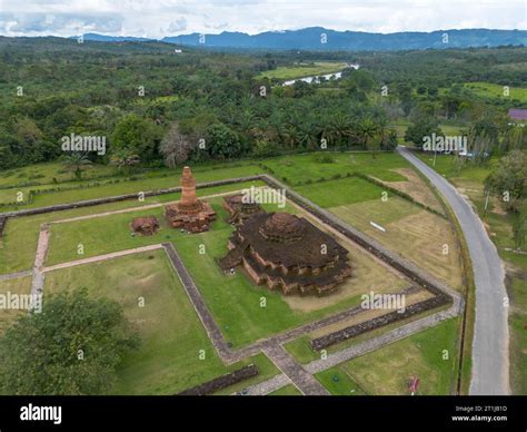 Aerial View Of Muara Takus Temple In Riau Province Indonesia Stock