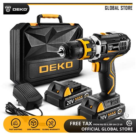 DEKO GCD20DU2 20V MAX Power Tool with Lithium Battery Variable Speed ...