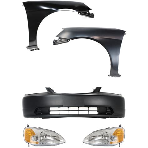 Geelife Bumper Cover Kit For 2001 2003 Honda Civic Coupe Front 2 Door