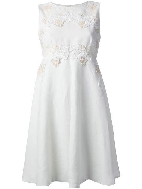 Lyst Dolce Gabbana Lace Appliqued Dress In White