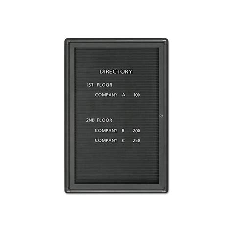 Single Pedestal Magnetic Letter Board Black Ultimate Office