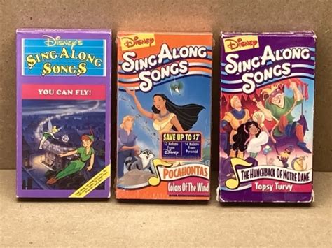 3 WALT DISNEY Sing Along Songs VHS Lot Tapes Videos Lion King