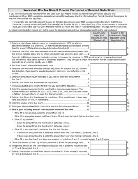 Deductions Worksheet Fill Out And Sign Online Dochub Worksheets Library