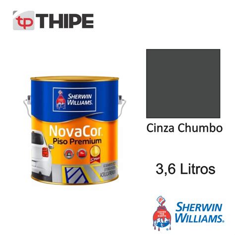 Tinta Novacor Piso Premium Cinza Chumbo 3 6L Sherwin Williams THIPE