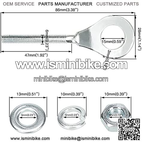 15mm 059 Chain Axle Adjuster Tensioner For 196cc 65hp Baja Warrior