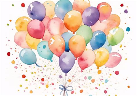 Watercolor Birthday Balloons Free Stock Photo Public Domain Pictures