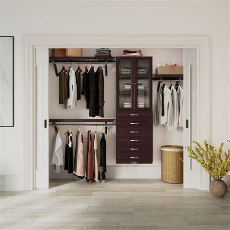 John Louis Home Solid Wood Reach In Closet System With 6 Drawers And