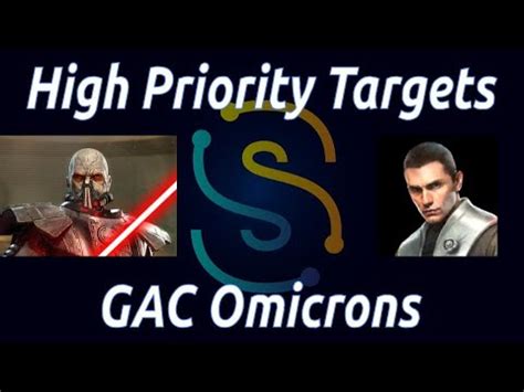 Swgoh High Priority Targets Gac Omicrons Youtube