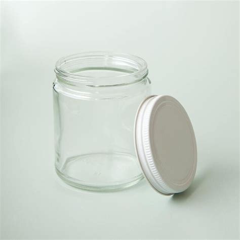 9 Oz Clear Glass Jar With White Lid Bramble Berry