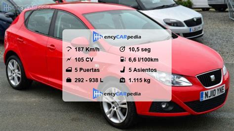 Seat Ibiza 1 6 16v 105 Ficha Técnicas 2008 2011 Rendimiento Dimensiones Datos Y Más