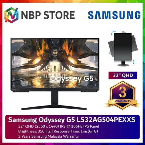 Samsung Odyssey G Ls Ag Pexxs Qhd Hz Ips Gaming Monitor Dp