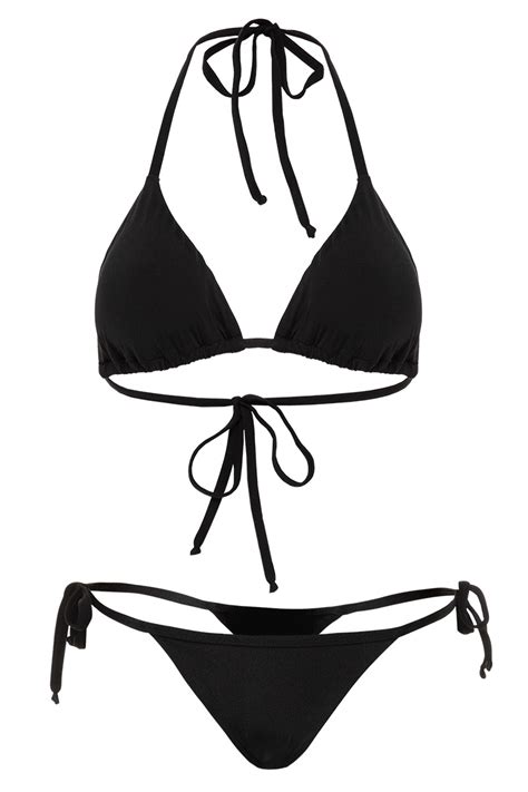 Black Thong Bikini Oleaje Swimwear