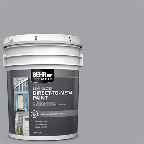 BEHR PREMIUM 5 Gal N530 4 Power Gray Semi Gloss Direct To Metal