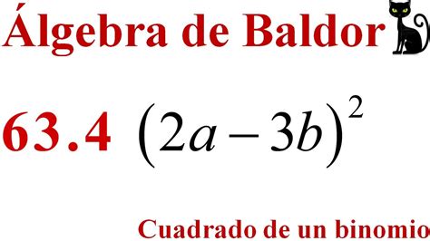 Productos Notables Cuadrado De La Diferencia De Dos Cantidades Baldor