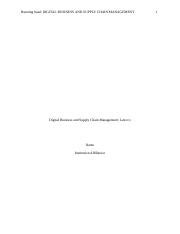 Digital Business And Supply Chain Management Edited 1 Docx Running