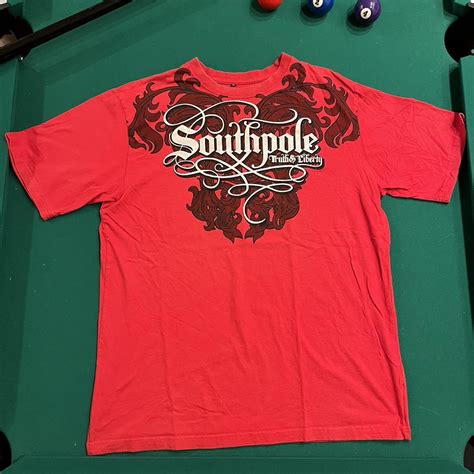 Southpole Men S Red T Shirt Depop