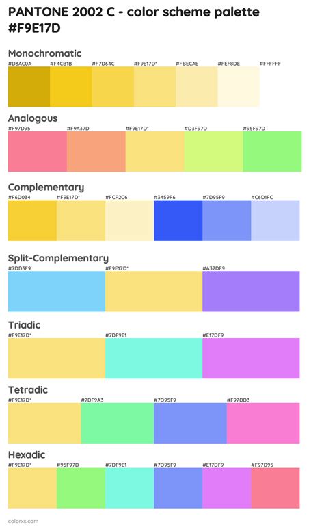 Pantone 2002 C Color Palettes And Color Scheme Combinations