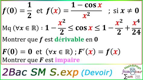 Dérivabilité étude de Fonction 2 Bac SM Exercice 12 YouTube