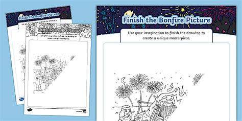 Bonfire Finish The Picture Worksheet Professor Feito