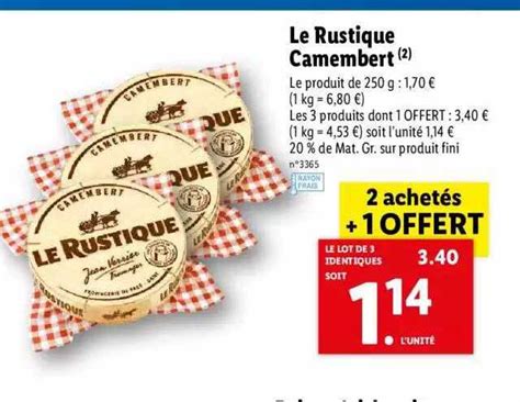 Promo Le Rustique Camembert Chez Lidl Icatalogue Fr