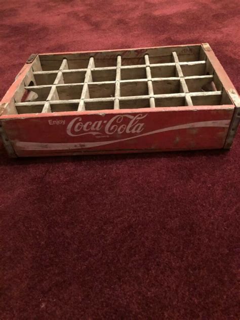 Vintage Coca Cola Wooden Red 24 Bottle Crate Carrier Box Case Wood Coke