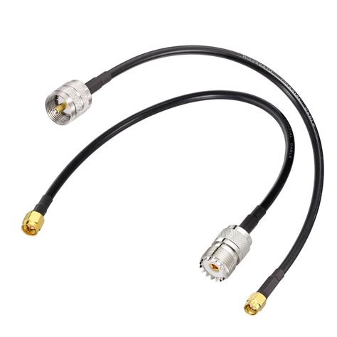 Eightwood 12 Inch 30cm RG58 Coaxial Jumper Cable 2 Pack With SMA Male