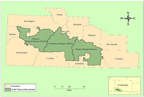 San Juan National Forest Ranger Districts Counties Download Scientific Diagram