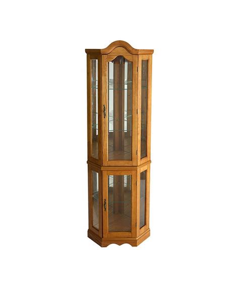 Southern Enterprises Lighted Corner Curio Cabinet Macys