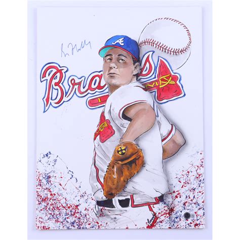 Greg Maddux Signed Braves X Longordo Original Mixed Media Artwork