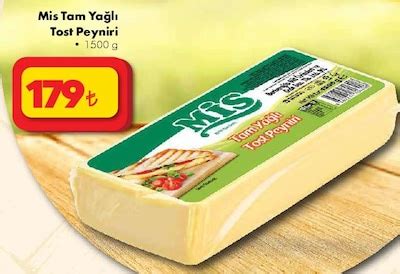 Mis Tam Yağlı Tost Peyniri 1500 g İndirimde Market